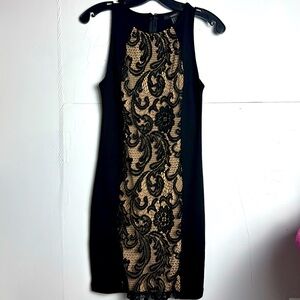 F21 Black/tan Lace Dress